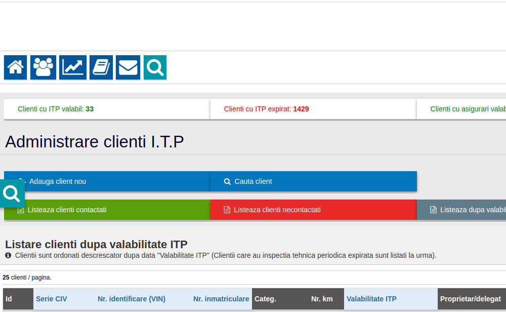 Aplicatie web statie ITP - Modul clienti ITP 03